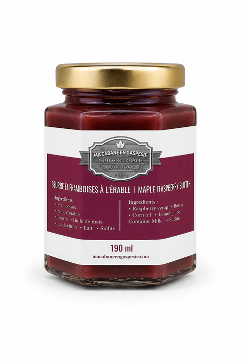 Beurre de framboises à l’érable - 190 ml
