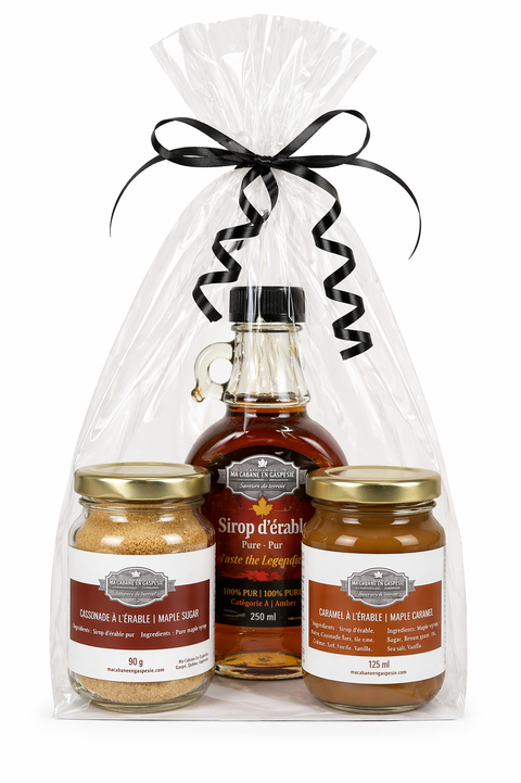 Coffret cadeau à l’érable – Sirop, Sucre & Caramel