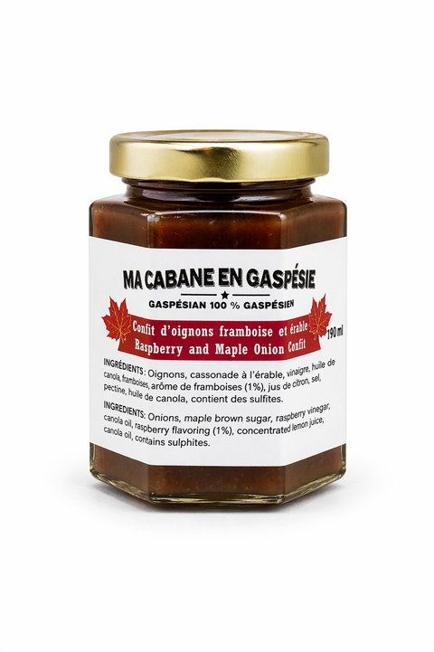 Confit d’oignons framboise et érable – 190 ml
